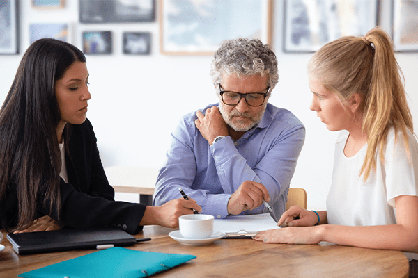 People meeting with lawyer