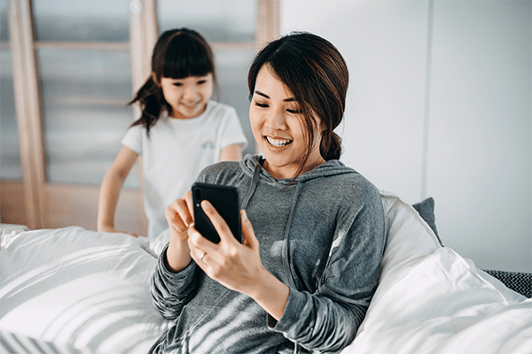 Woman looking at phone