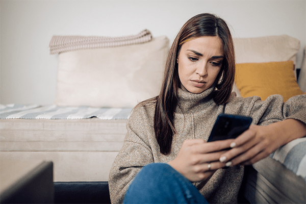 Woman looking at phone