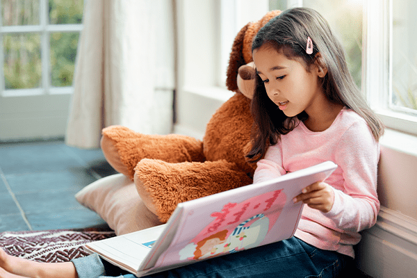 Little girl reading