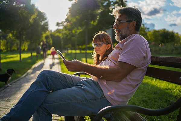 Father in the park with his daughter