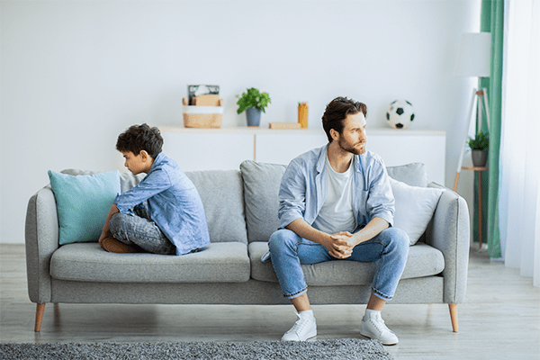 Father and son not talking to each other